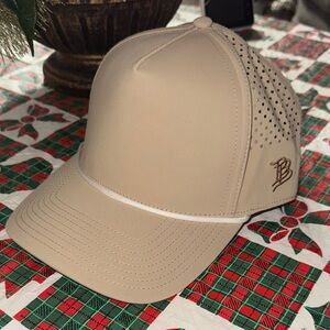 Tan branded bills blank SnapBack with white roped brim